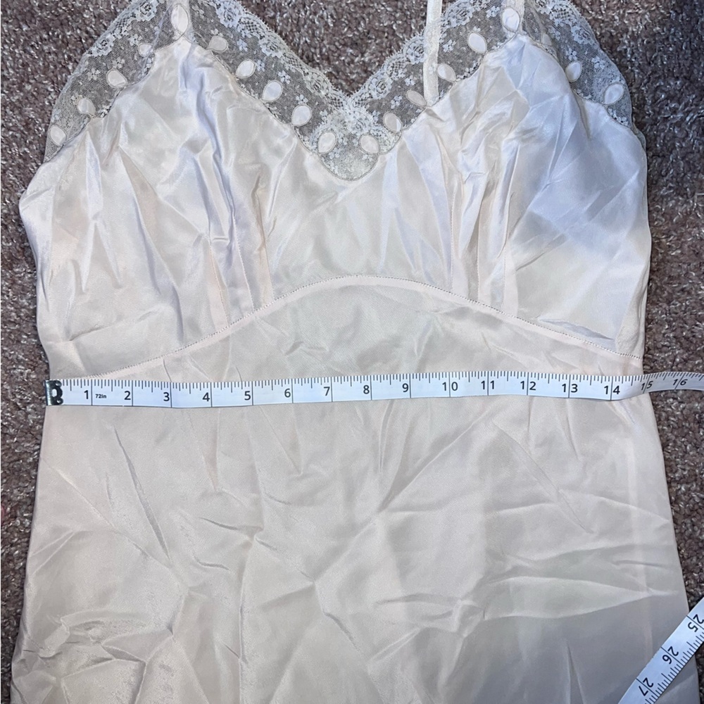Elegant Cream Lace Trim Slip Dress - Picture 5 of 8